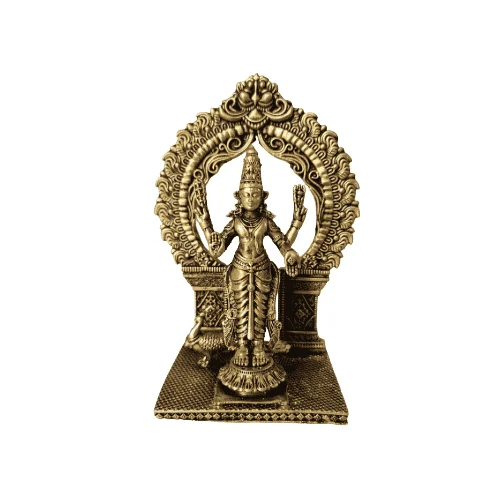 Untitled - July 02, 2026 at 16.13.39 (2) (1) Premium Brass Deepalakshmi Standing Idol with Decorative Prabhavali Arch for Home Temple & Vastu