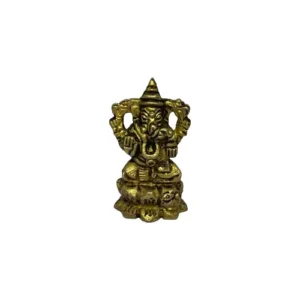 Brass Finish Lord Ganesha Idol for Home, Office & Pooja