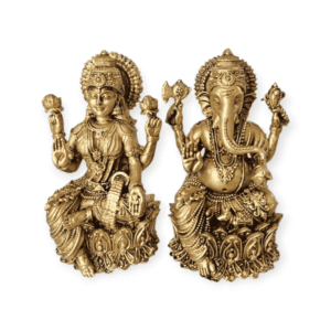 Brass Lakshmi Ganesh Idol Set for Home, Office & Temple | Premium Golden Finish